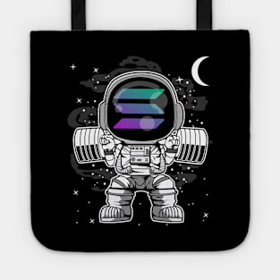 Astronaut Lifting Solana SOL Coin To The Moon Crypto Token Cryptocurrency Blockchain Wallet Birthday Gift For Men Women Kids Tote