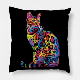 Bengal Cat Pop Art Pillow