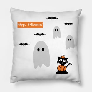 Happy Halloween Pumpkin, Ghosts & Bats Sticker Pack Pillow