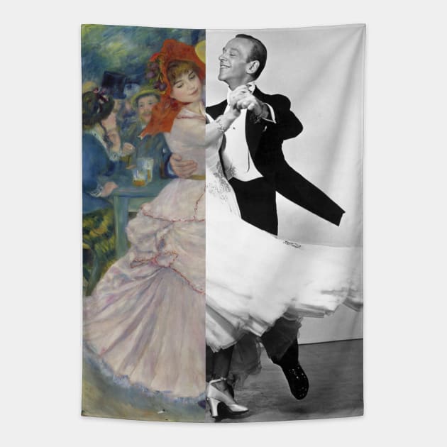 Dance at Bougival. by Pierre-Auguste Renoir and Fred Astaire Tapestry by luigi-tarini