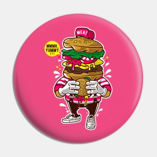 I Love Burgers Man Pin