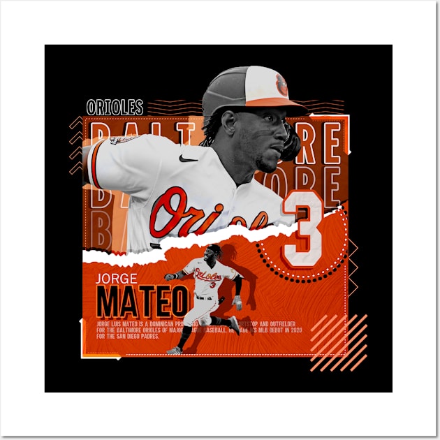 Jorge Mateo Baseball Paper Poster Orioles - Jorge Mateo - Posters