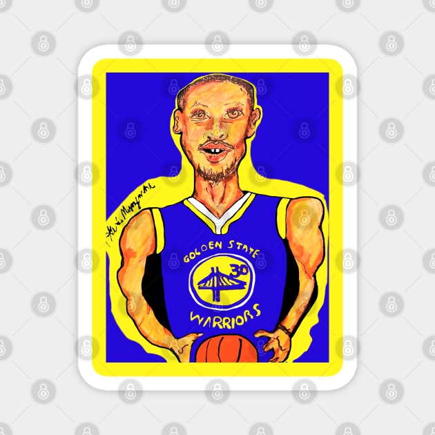 Stephen Curry No. 30 – Golden State Warriors Magnet by TheArtQueenOfMichigan 