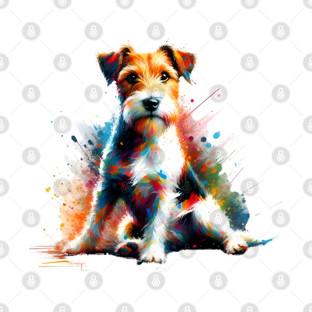 Parson Russell Terrier in Colorful Splashed Art by ArtRUs