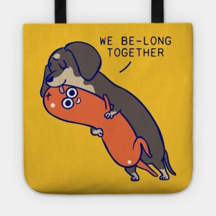 We belong together dachshund Tote