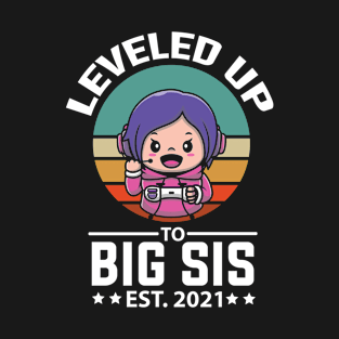 Leveled Up To Big Sister Est Pregnancy Announcement T-Shirt