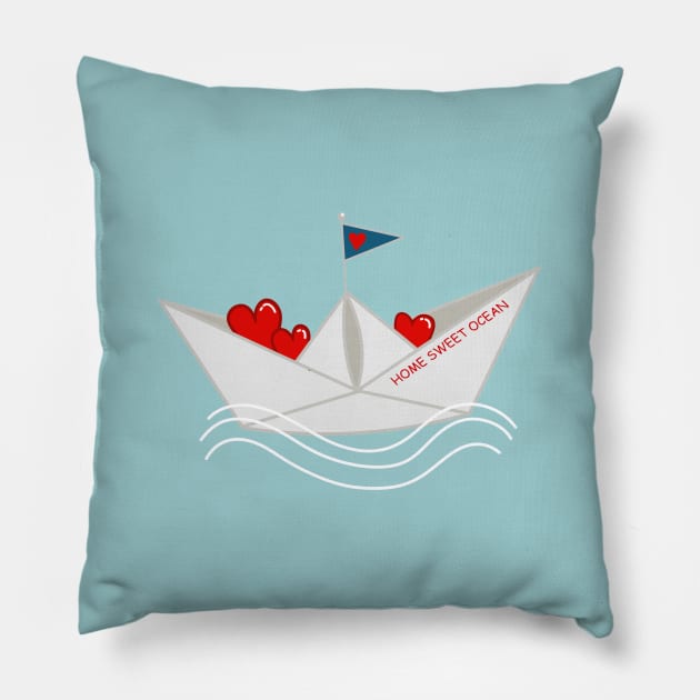 HOME SWEET OCEAN Pillow by MAYRAREINART