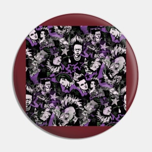 Punk and Stars Toile: Purple Pin