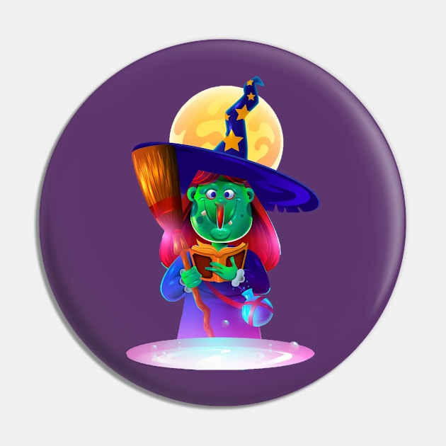 The Nice Witch design Pin by Mako Design 