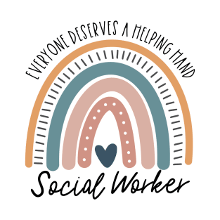 Social Worker Boho Rainbow T-Shirt