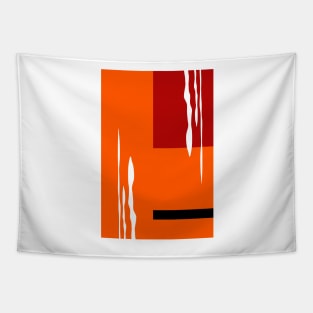 Orange, red and black eighties style abstract Tapestry