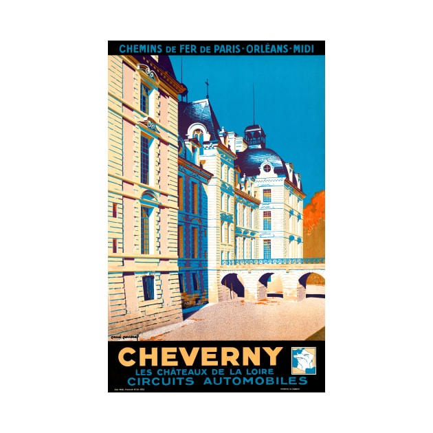 Vintage Travel Poster France Cheverny by vintagetreasure