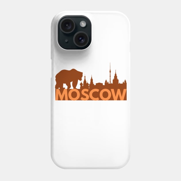 Moscow Skyline and Russian Bear Phone Case by NorseTech