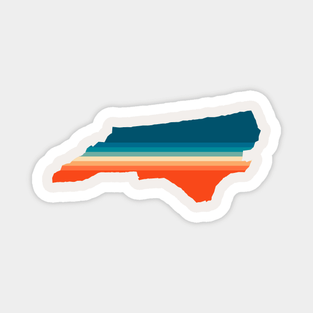 North Carolina State Retro Map Magnet by n23tees