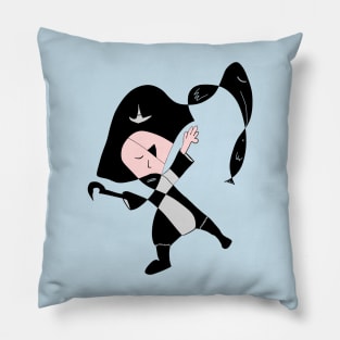 Feathers and Fish: The Pirate's Aerial Bounty Pillow