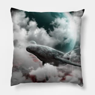 Whale on the sky fantasy Pillow