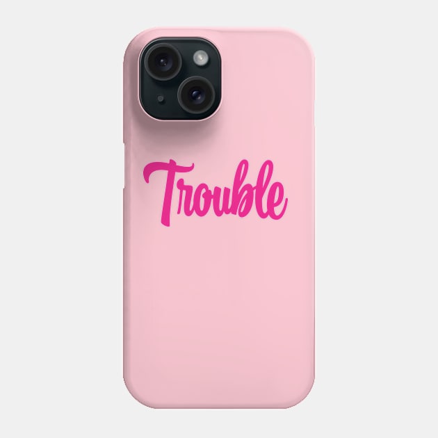 Trouble - Pink Ink Phone Case by KitschPieDesigns