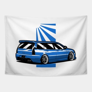 Blue Lancer Evo Wagon Tapestry