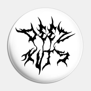 DEEZ NUTS Heavy Metal Band Parody (Black) Pin