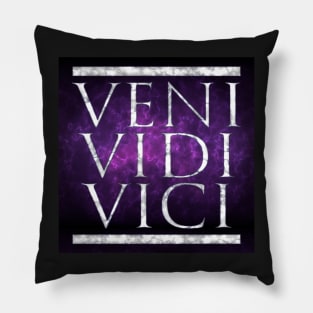 Veni Vidi Vici, Marble on Imperial Purple Pillow