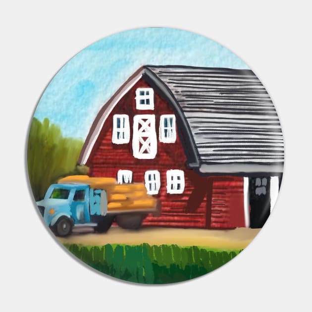 Barn on the farm Pin by Art by Ergate