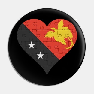 Papua New Guinean Jigsaw Puzzle Heart Design - Gift for Papua New Guinean With Papua New Guinea Roots Pin