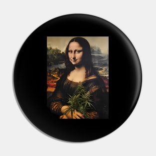 ny Mona Liza Cannabis Weed Marihuana Leaves Pin