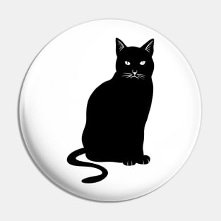 Bored Black Cat Pin