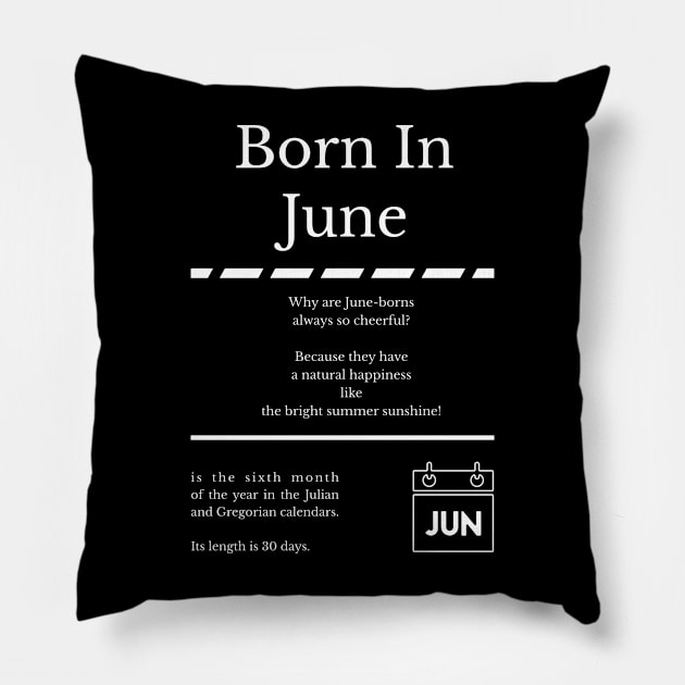 Born in June Pillow by miverlab