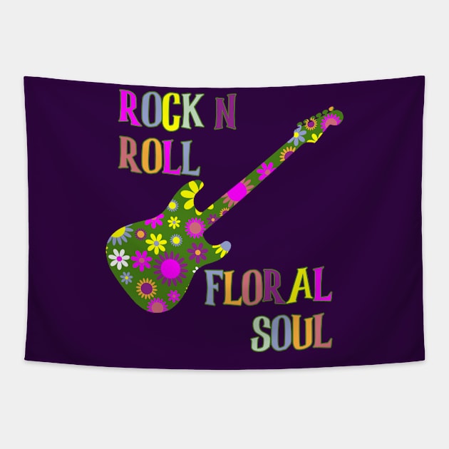 Guitarist Gift, Flower Power, Boho, Hippie, Chic Tapestry by Closeddoor