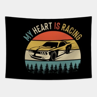 Fathers Day Retro Vintage Speedway Car Racing Tapestry