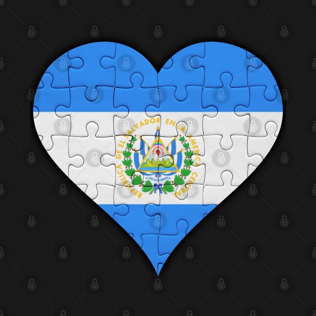 Salvadoran Jigsaw Puzzle Heart Design - Gift for Salvadoran With El Salvador Roots by Country Flags