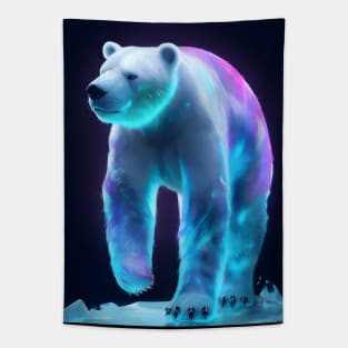 Neon polar bear in arctic Tapestry