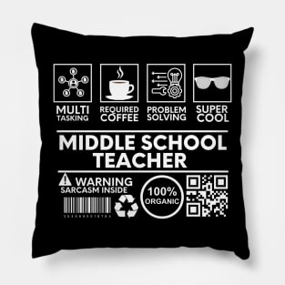 middle school teacher black Pillow