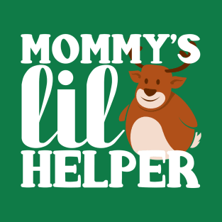 Mommy's Lil' Littler Helper Reindeer Christmas Design T-Shirt