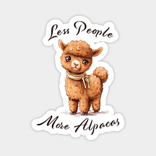 Less People More Alpacas Magnet