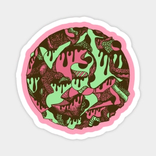 Pink Mint Circle of Drip Magnet