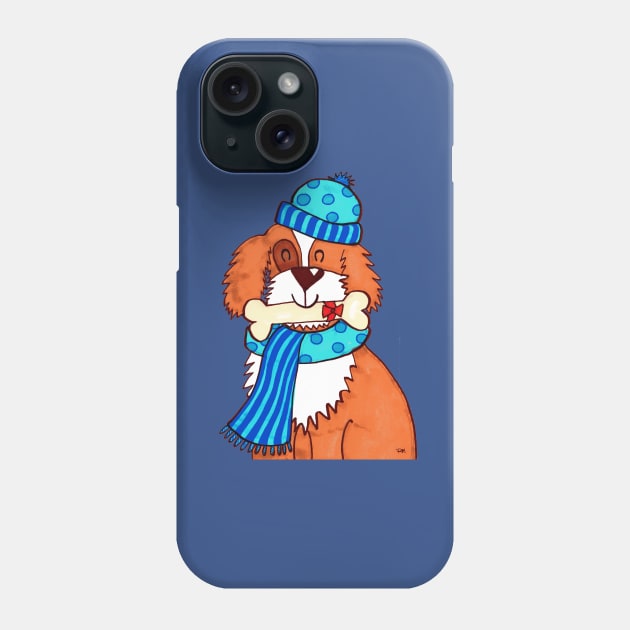 Winter Christmas Dog Phone Case by RuthMCreative