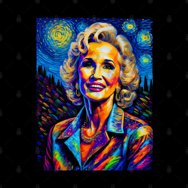 Tammy Wynette in starry night by FUN GOGH