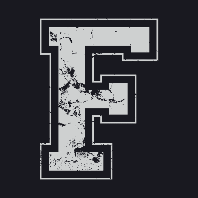 Initial Letter F Gray Jersey Sports Athletic Player by porcodiseno