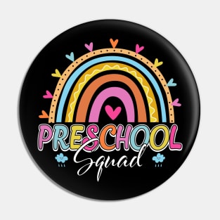 Back To School Preschool Squad Rainbow Teachers Pin