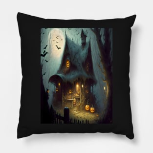 Halloween Witch House Pillow