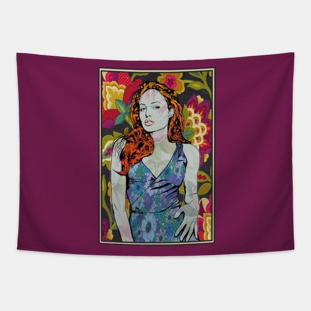 Hippie poster girl Tapestry by Soth Studio