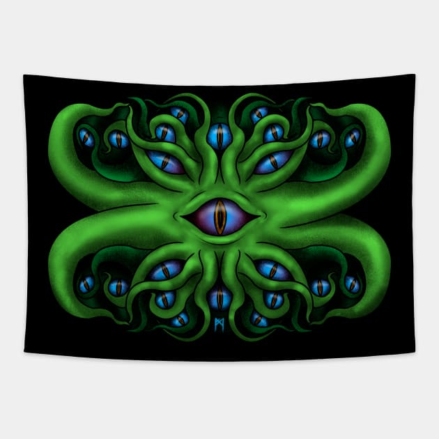 Lovecraftian Pattern Tapestry by MiguelFirewolf