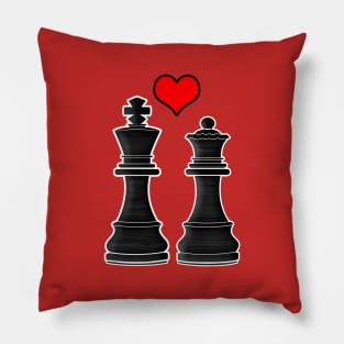 Chess Love with King and Queen Pillow