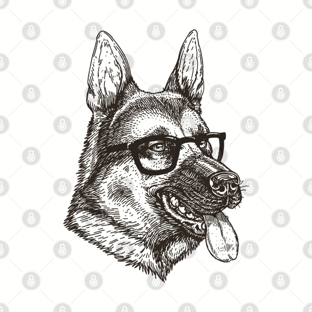 Smart German Shepherd Dog by Dima Kruk