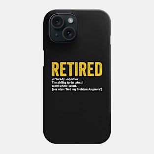 Funny Retired Definition co-worker Retirement Gag Phone Case