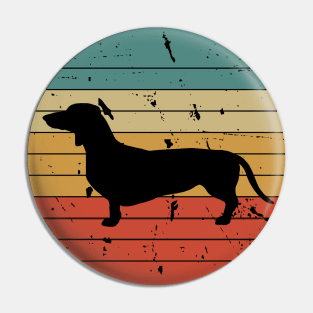 Daschund in sunset circle, daschund dog lover design Pin