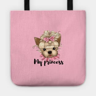 Cute yorkie girl Tote