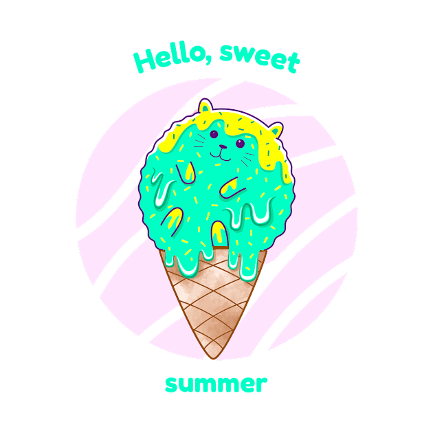 Hello Sweet Summer Cat Ice-cream by CaptainHobbyist